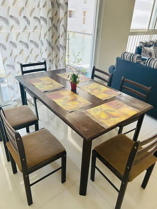 6 seater dining wooden table