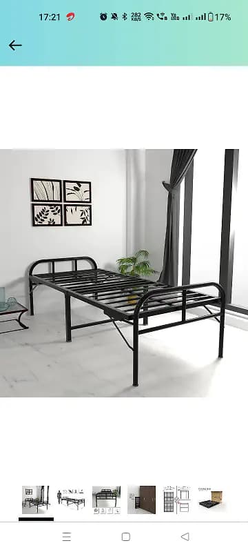 Brand new sealed single foldable bed in black colour