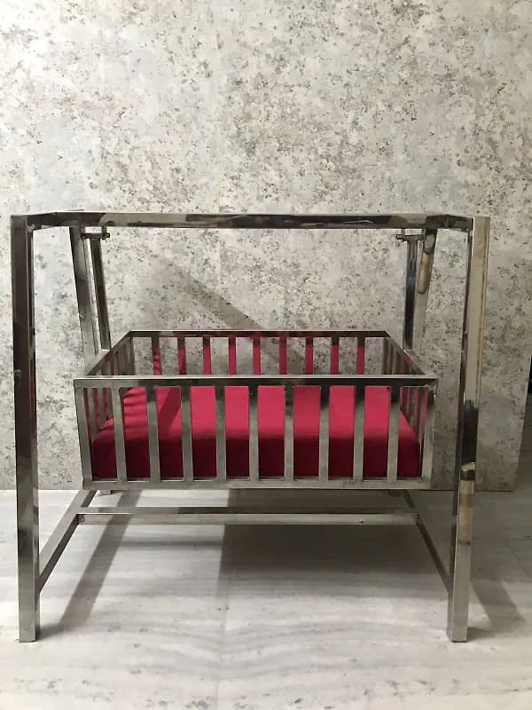 Solid Steel Cot For A New Born Baby , In Excellent Condition .