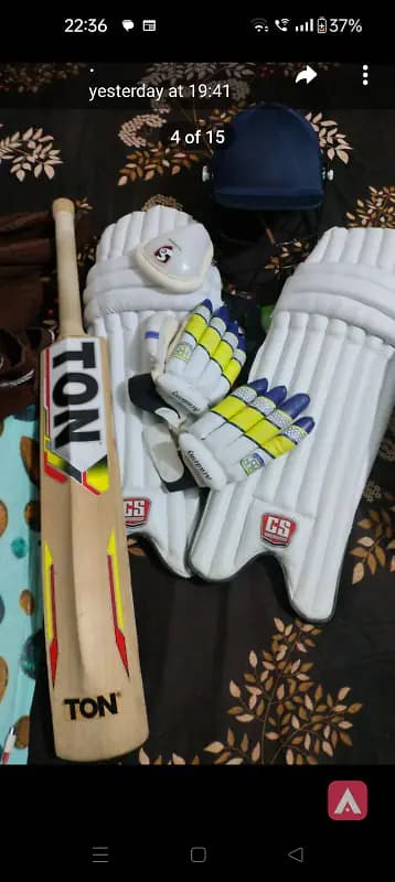 cricket kit with leather cricket bat