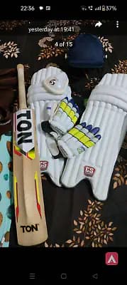 cricket kit with leather cricket bat