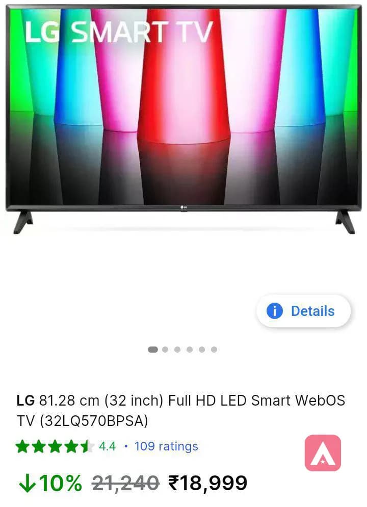 LG smart LED TV 32 full HD web New