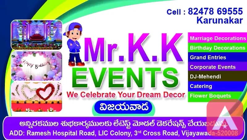 Mr.kk Event's your dream decor celebration Vijayawada