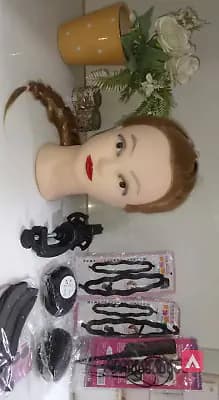 “Dummy Head with Hair + Accessories | Perfect for Salon & Training”