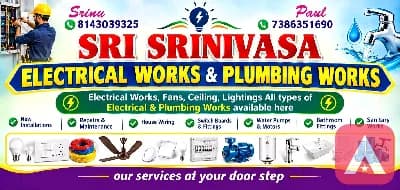 electrical works and plumbing works 24hours avaliable
