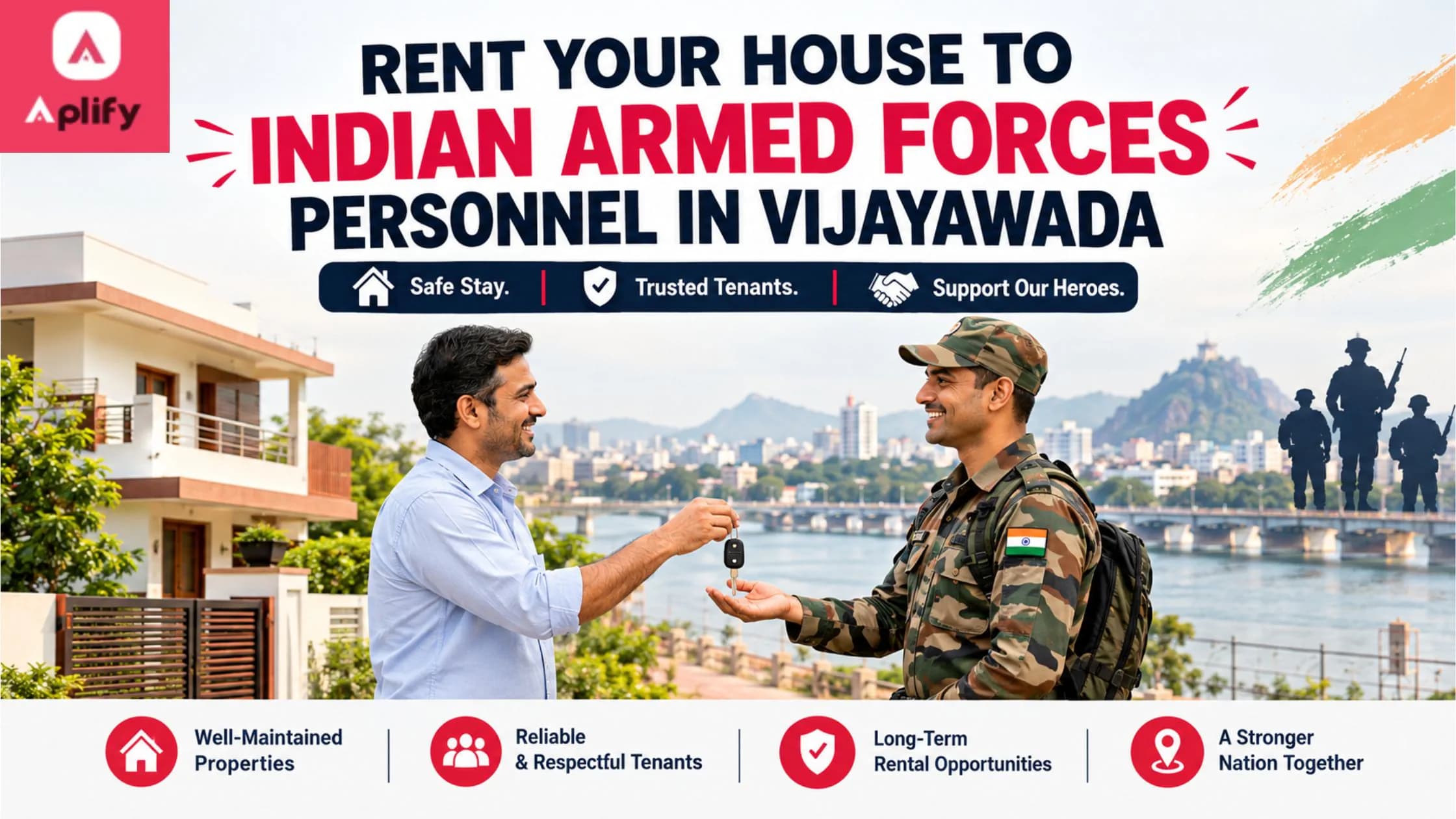 Rent your house to Indian Armed Forces personnel in Vijayawada with trusted tenants and reliable rental opportunities.