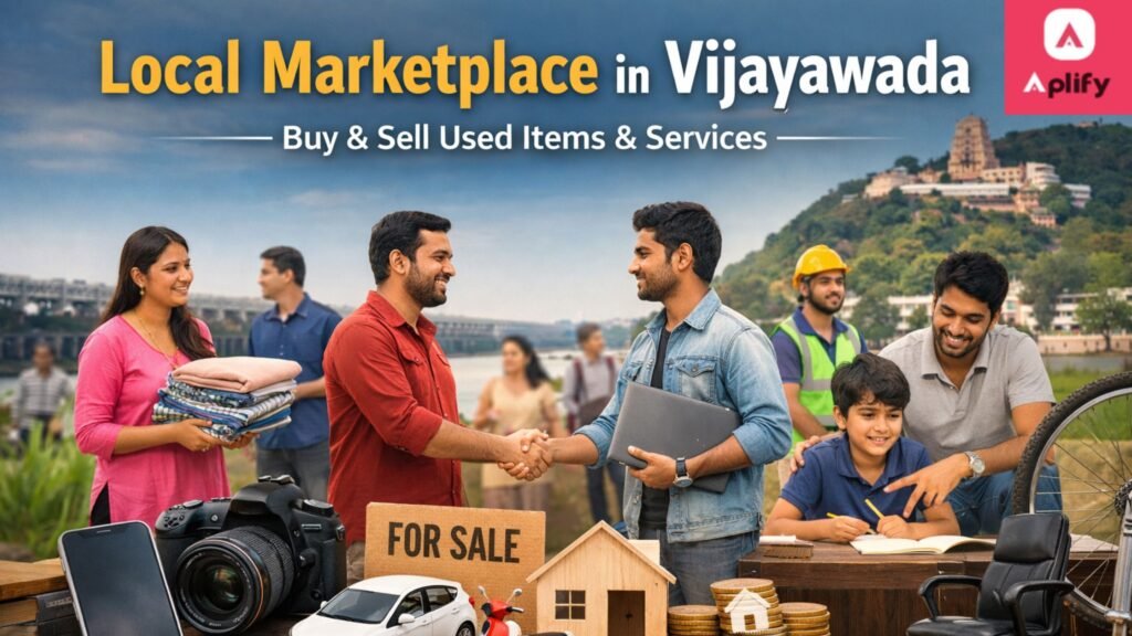 Buyers and sellers connecting through a local online marketplace in Vijayawada